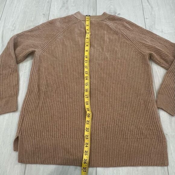 Madewell Womens Lyle Rib Henley Sweater Size XS Wool Blend Brown Hi Low Hem - Picture 3 of 8
